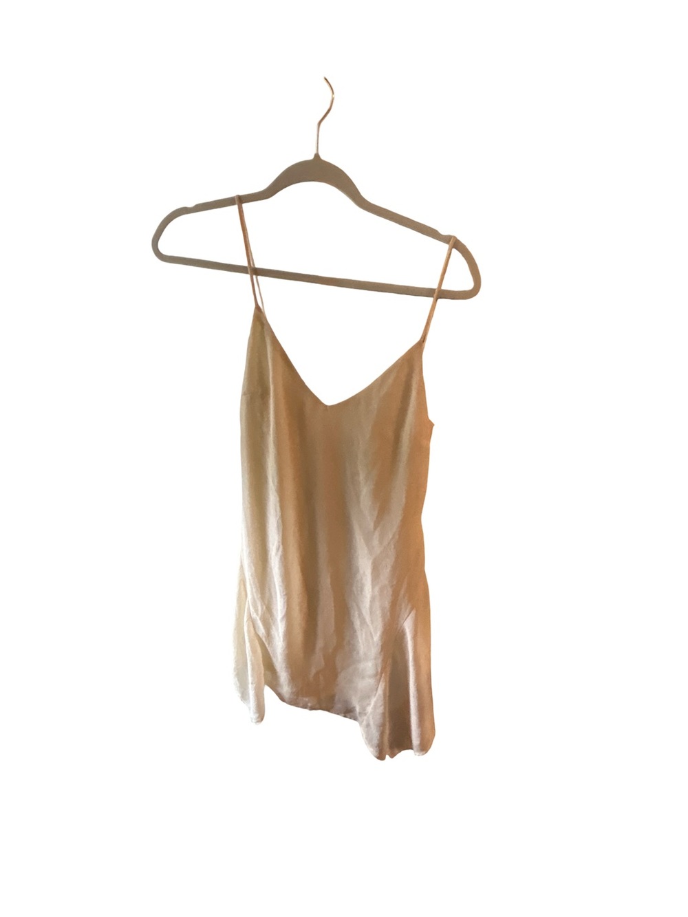 Luvalot Cream Satin Asymmetrical Hem Slip Dress Size 4 / Small (US 4 / AUS 8)